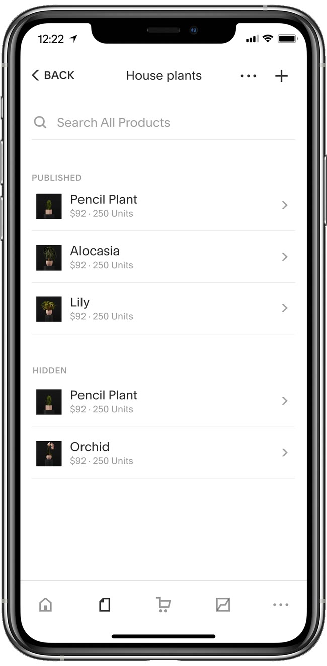A collection of products inside Pages